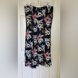 LOFT Floral Wide Leg Pants in Black and Pink